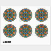 Fractal Floral Mandala Ronde Sticker (Vel)