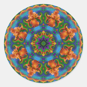 Fractal Floral Mandala Ronde Sticker