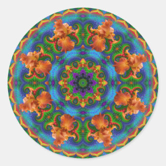 Fractal Floral Mandala Ronde Sticker