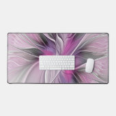 Fractal Floral Moderne Abstrait Fleur Rose Gris (Clavier et souris)