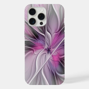 Fractal Floral Moderne Abstrait Fleur Rose Gris