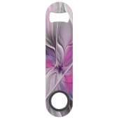 Fractal Floral Moderne Abstrait Fleur Rose Gris (Dos)