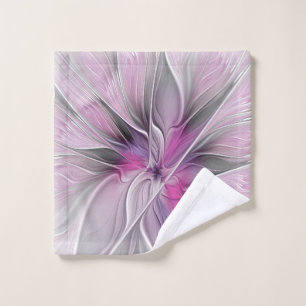 Fractal Floral Moderne Abstrait Fleur Rose Gris