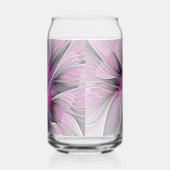 Fractal Floral Moderne Abstrait Fleur Rose Gris (Gauche)