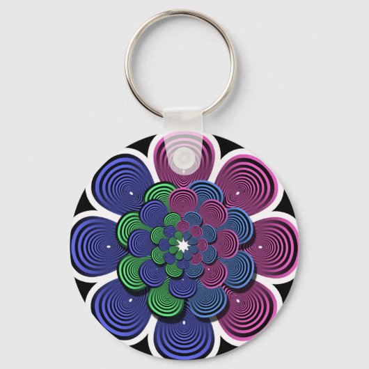 Fractal Flower Sleutelhanger (Voorkant)