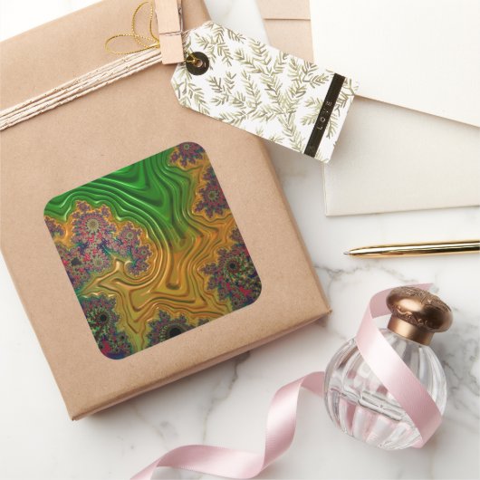 Fractal Forest Vierkante Sticker (Geschenken)