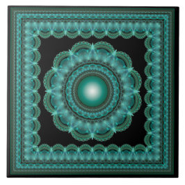 Fractal gans omlijst mandala tegeltje