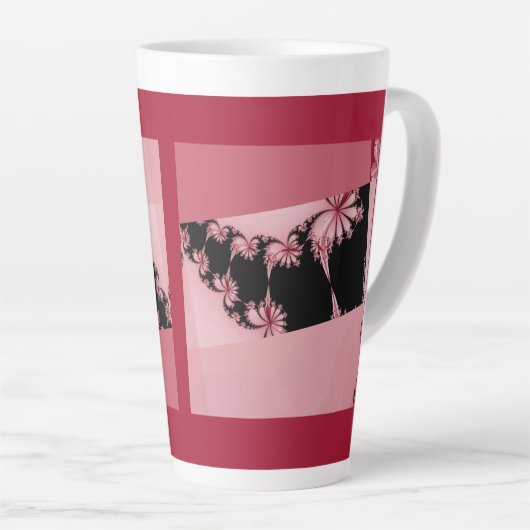 Fractal garden roos Latte Mok (Rechterhoek)