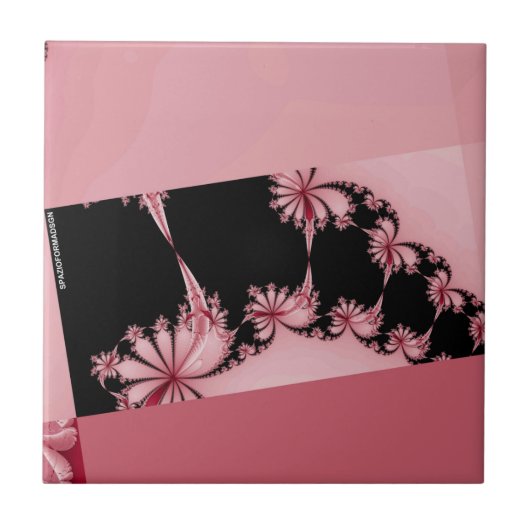 Fractal Garden roos Tegeltje (Voorkant)