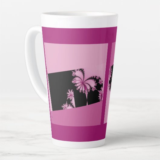 Fractal Garden roos water Latte Mok (Linkerhoek)