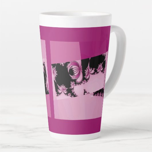Fractal Garden roze latte Mok (Rechterhoek)