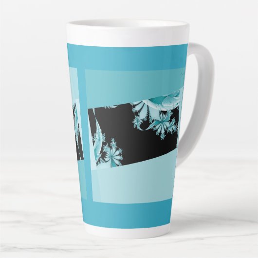 Fractal Garden sky Latte Mok (Rechterhoek)