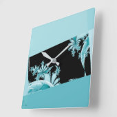 Fractal Garden sky Vierkante Klok (Hoek)