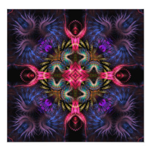 Fractal Geometry Quadra Art Foto Afdruk
