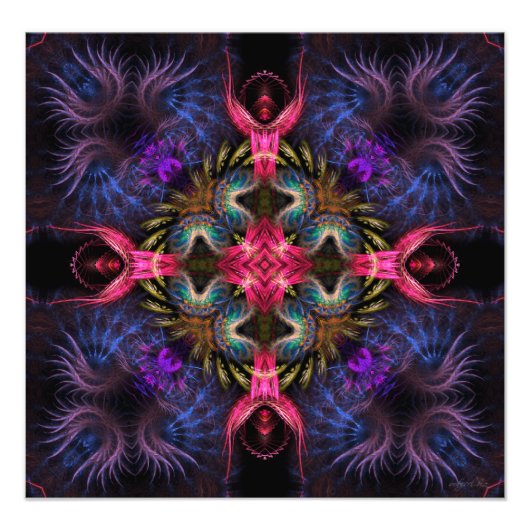 Fractal Geometry Quadra Art Foto Foto Afdruk (Voorkant)