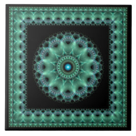 Fractal glanzend flamboyant omgevormd patroon tegeltje