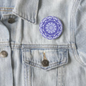 Fractal Glass Digital Art Mandala Pin Button (In situ)