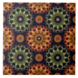 Fractal glossy frilly star patroon tegeltje