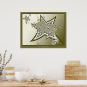 Fractal Gold Stars Poster (Keuken)