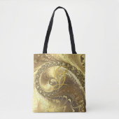 Fractal Gold Swirl Metallic Modern Abstract Draagtas (Voorkant)