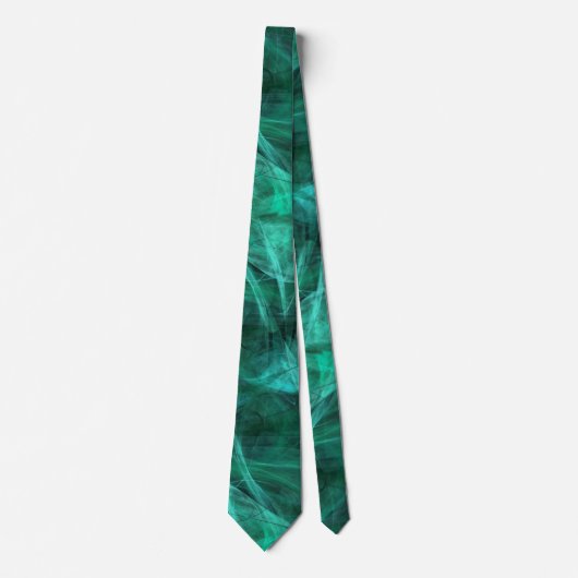 Fractal Green Swirls Abstracte Mannen Stropdas (Voorkant)