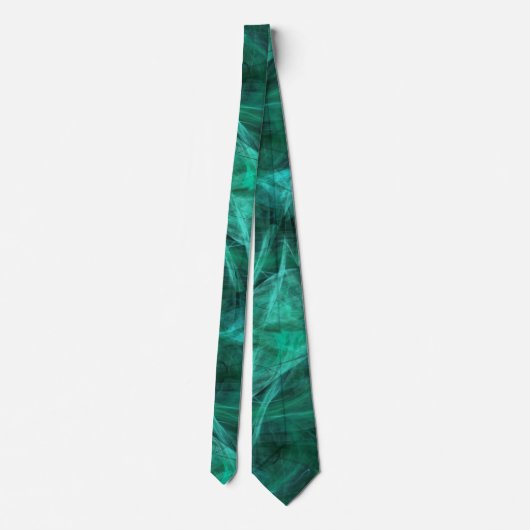 Fractal Green Swirls Abstracte Mannen Stropdas (Achterkant)