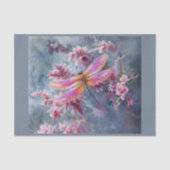 Fractal grillige Dragonfly & buitenaardse bloemen  Tissuepapier (Voorkant)