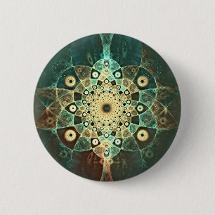 Fractal grunge ronde button 5,7 cm