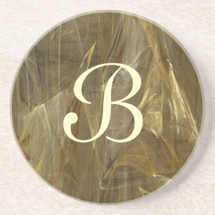 Fractal Grunge Series-13 — dessous de verre d'or—1