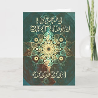 Fractal grunge verjaardagskaart voor een petekind kaart