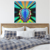 Fractal Heart Canvas Print (Insitu (Slaapkamer))