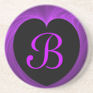 Fractal Heart Series-7-Paars onderzetter