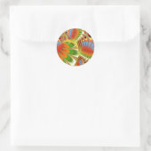 Fractal Herfst Ronde Sticker (Tas)