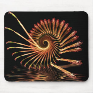 Fractal Houten Shell Spiraal Muismat