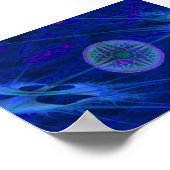 Fractal in blauw poster (Hoek)