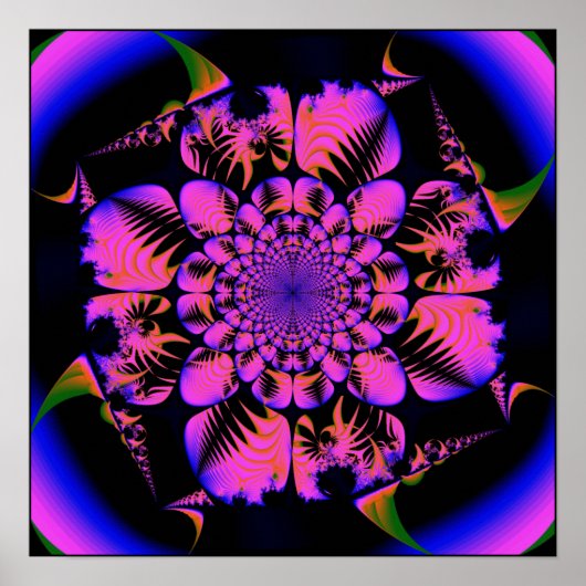 fractal in zwartlichte stijl poster (Voorkant)