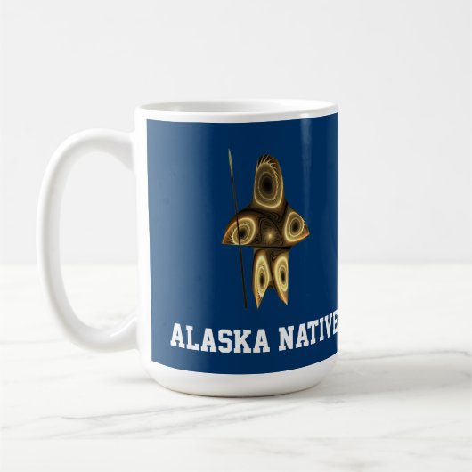 Fractal Inuit Hunter - Alaska Native Koffiemok (Links)