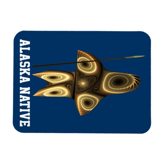 Fractal Inuit Hunter - Alaska Native Magneet (Horizontaal)