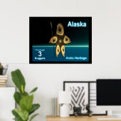 Fractal Inuit Hunter - Alaska Postage Poster (Thuiskantoor)