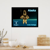 Fractal Inuit Hunter - Alaska Postage Poster (Keuken)