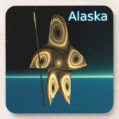 Fractal Inuit Hunter Bier Onderzetter (Voorkant)