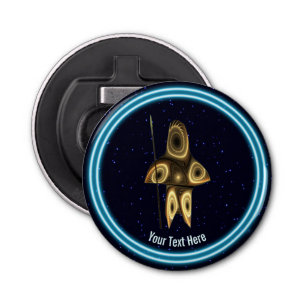 Fractal Inuit Hunter Button Flesopener