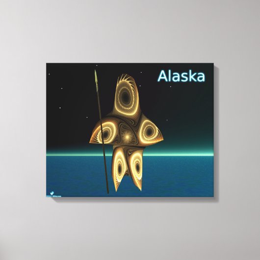 Fractal Inuit Hunter Canvas Afdruk (Voorkant)