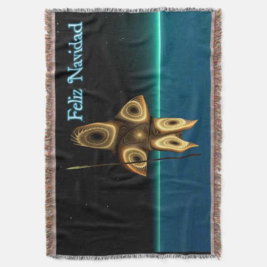 Fractal Inuit Hunter - Feliz Navidad Deken (Voorkant Verticaal)