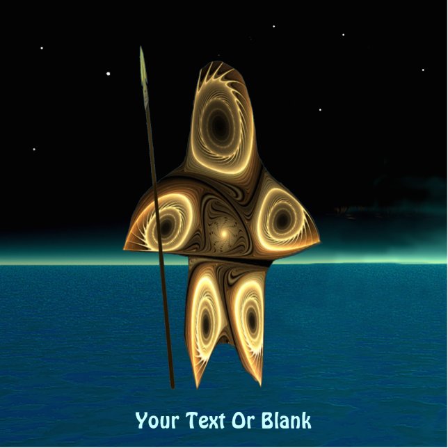 Fractal Inuit Hunter Fotobeeldje Magneet (Voorkant)