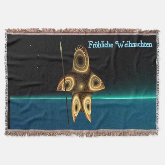 Fractal Inuit Hunter - Fröhliche Weihnachten Deken (Voorkant)