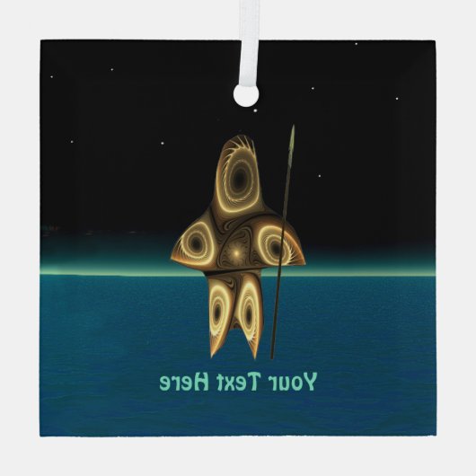 Fractal Inuit Hunter Glas Ornament (Achterkant)