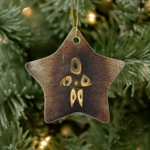 Fractal Inuit Hunter Keramisch Ornament