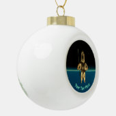 Fractal Inuit Hunter Keramische Bal Ornament (Links)