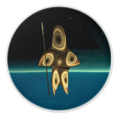 Fractal Inuit Hunter Keramische Knop (Voorkant)